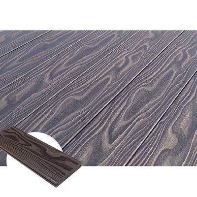 3D Wood Grain Recycled Solid Composite Decking No Splinter Blue Gray