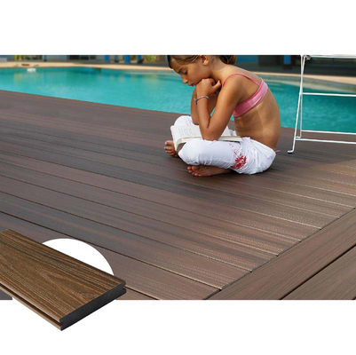 Easy Installing 138x23mm Capped Composite Wood Decking Dark Teak