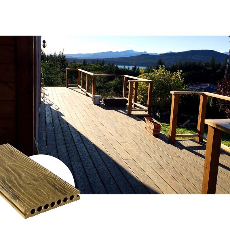 Cedar Look Hotel Wood Hollow Composite Deck Board Anti Rot 5.4 m